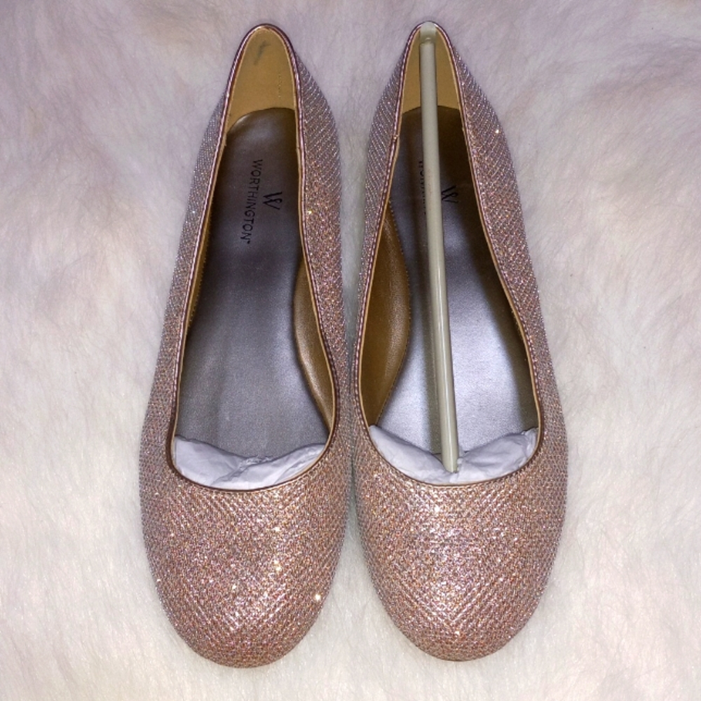 Glitter Mesh Ballet Flat Shoes